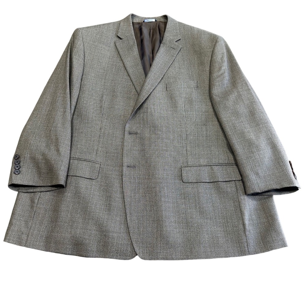 Ralph Ralph Lauren Mens 52R Silk Wool Blazer Brown Micro Houndstooth Sport Coat